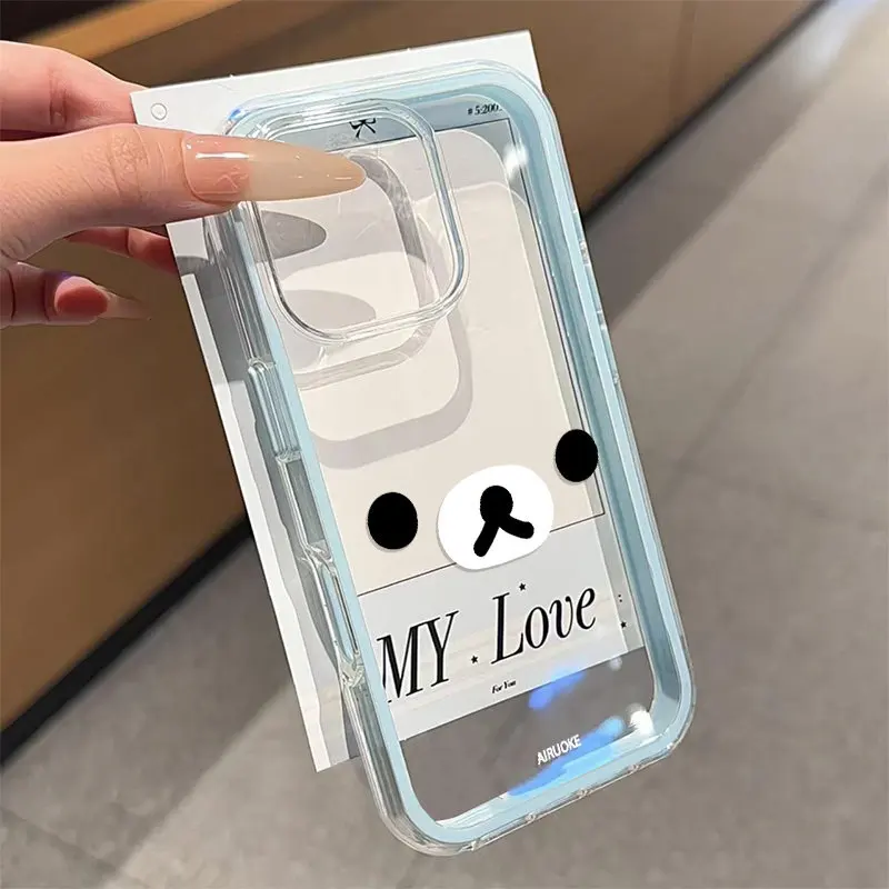 Kawaii R-Rilakkuma Color-Changing Acrylic Phone Case - Advanced 2-in-1 Hard Cover