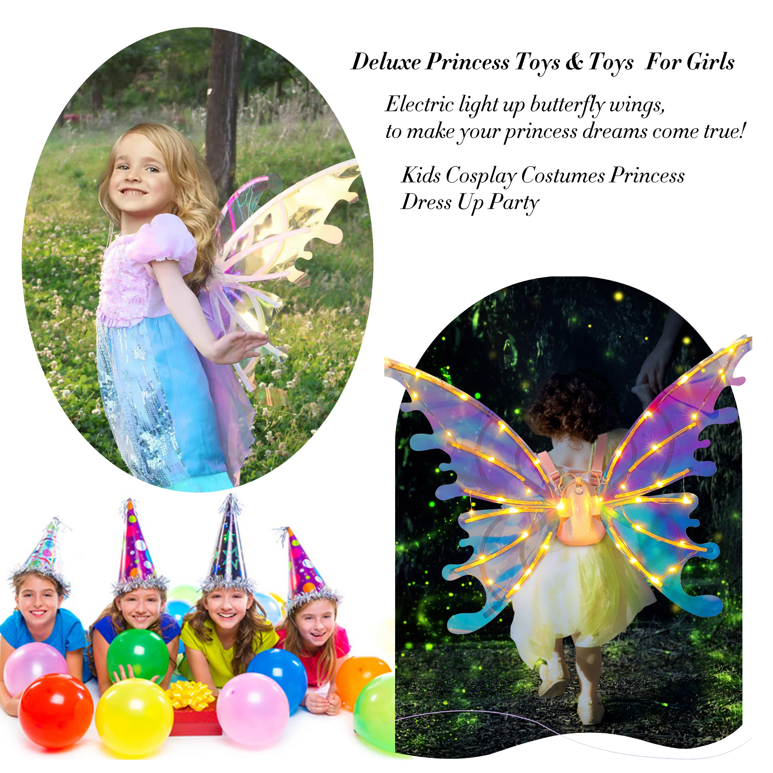 girl gift butterfly wings for girls birthday swan wings for girls children with light