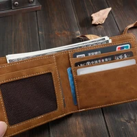 Men's Short Wallet Cowboy Canvas Business Male Super Thin Small Money Vintage Korean Version Citrill Tide Wholesale Solid Color 2