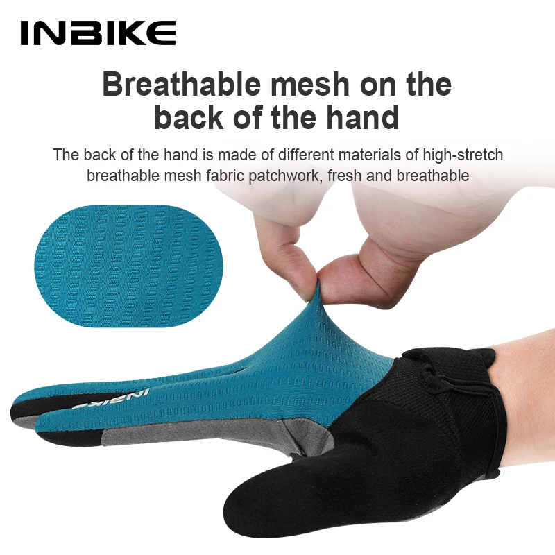 INBIKE 2023 MTB Cycling Gloves Gel Breathable Road Bike Riding Glove Touchsrceen Bicycle Gloves TPR Palm Pad Bike Accesssories 3