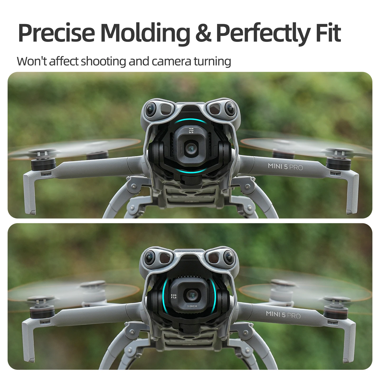 Détail du pare-soleil pour DJI Mini 5 Pro, montrant la texture et la compatibilité avec le drone.