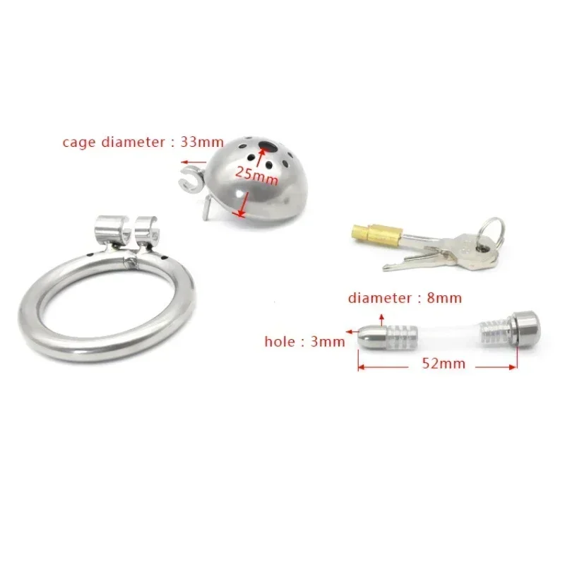 Male Chastity Cage With Stealth Lock Device 304 Steel Cock Rings Horse Eye Urethral Catheter Dilator Penis Plug Urethra Catheter penis chastity cage,chastity lock sex toy,chastity cage accessory