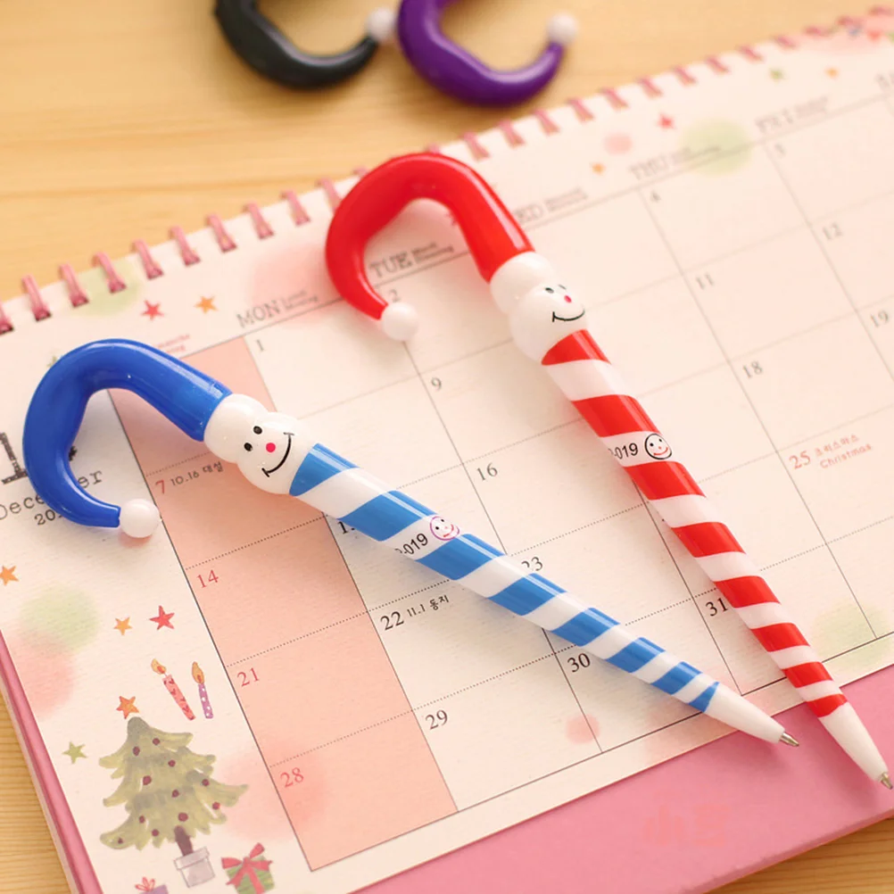 

20pcs Cartoon Ballpoint Pens Christmas Snowman Umbrella Shaped Ballpoint Pens for Students (Random Color)