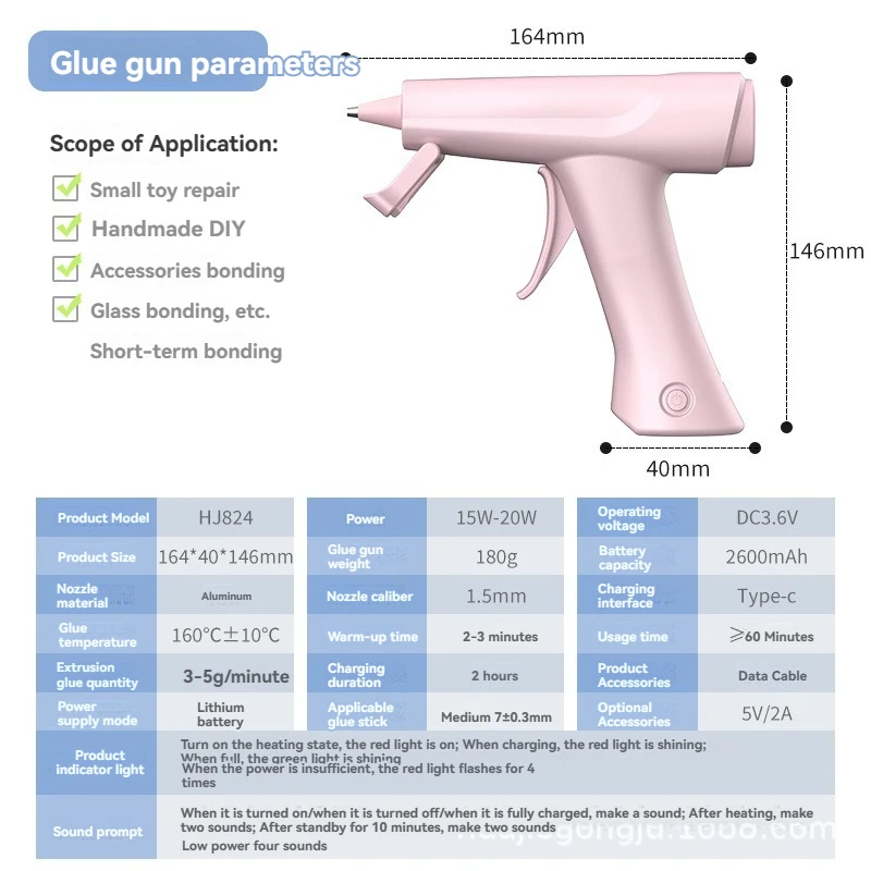 20W Mini Rechargeable Type Wireless Hot Melt Glue Gun Household Industrial Guns Hand Tools DIY Arts Home Quick Repairs Crafts hot melt glue gun hot glue gun cordless glue gun