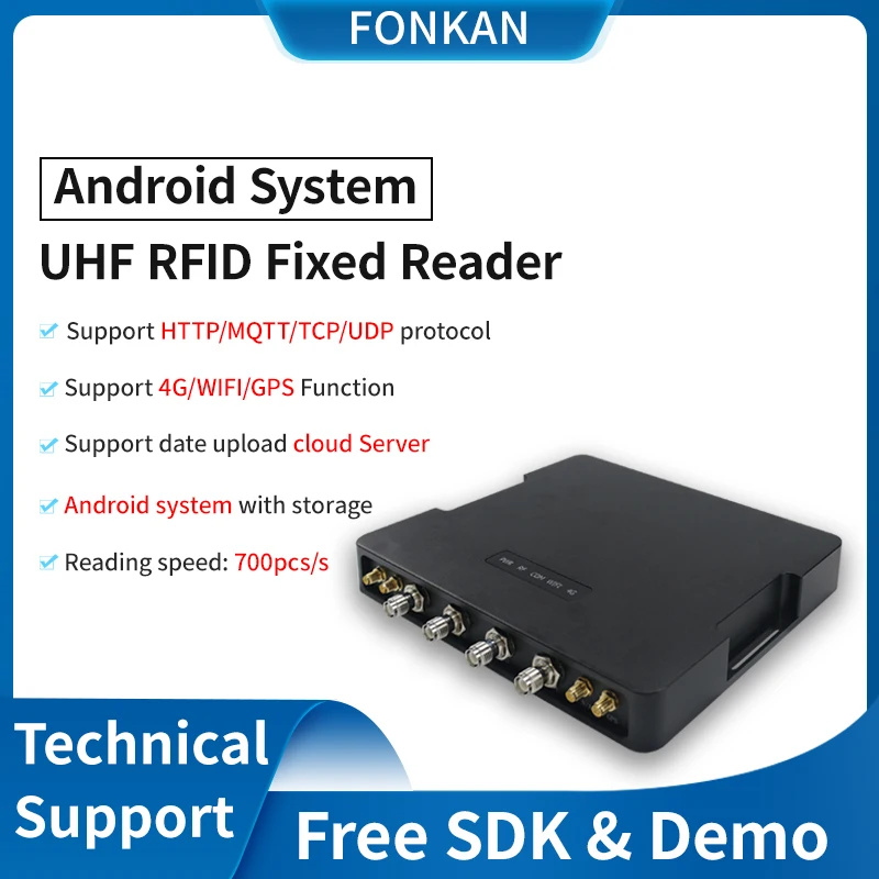 Long Range Android 7.1 Impinj E710 RFID Reader UHF RFID 4Port Reader ...