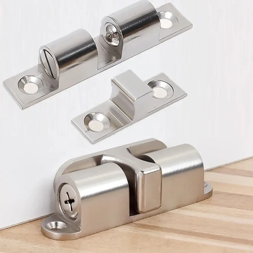 Door Latch 40/50/60/70mm Brass Copper Double Spring Steel Ball Catch Furniture Cabinet Door Damper Buffer Adjustable Tension