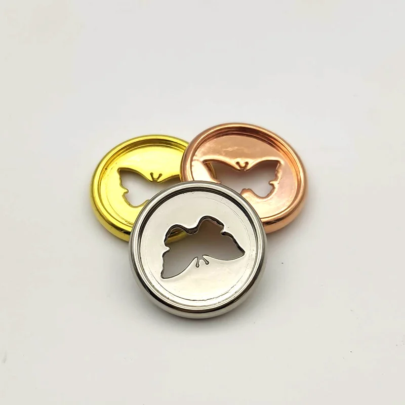 12pcs 28mm Electroplated Butterfly Disc Loose-leaf Rings Mushroom Hole Notebook Loose-leaf Discs Binding Rings Plastic Button