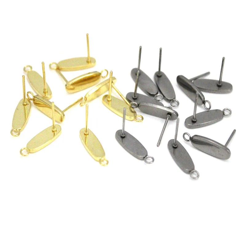 

20PCS 5x16mm Stainless Steel Blank Post Earring Studs Base Pins Connectors for Making Jewelry Findings DIY Earrings Accessories