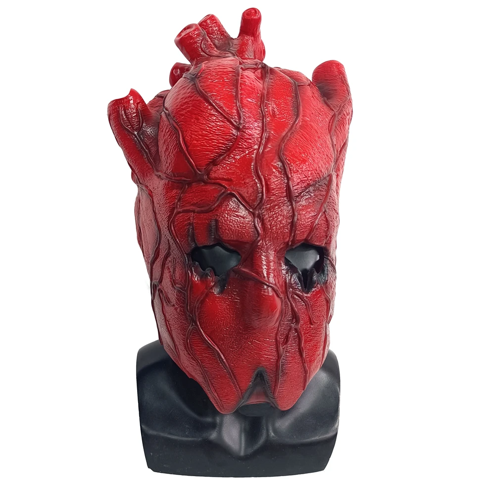 Anime Dorohedoro Shin Heart Rote Maske Cosplay Kostüm Scary Bloody Latex Helm Fancy Erwachsene Unisex Halloween Prop – Detail 2
