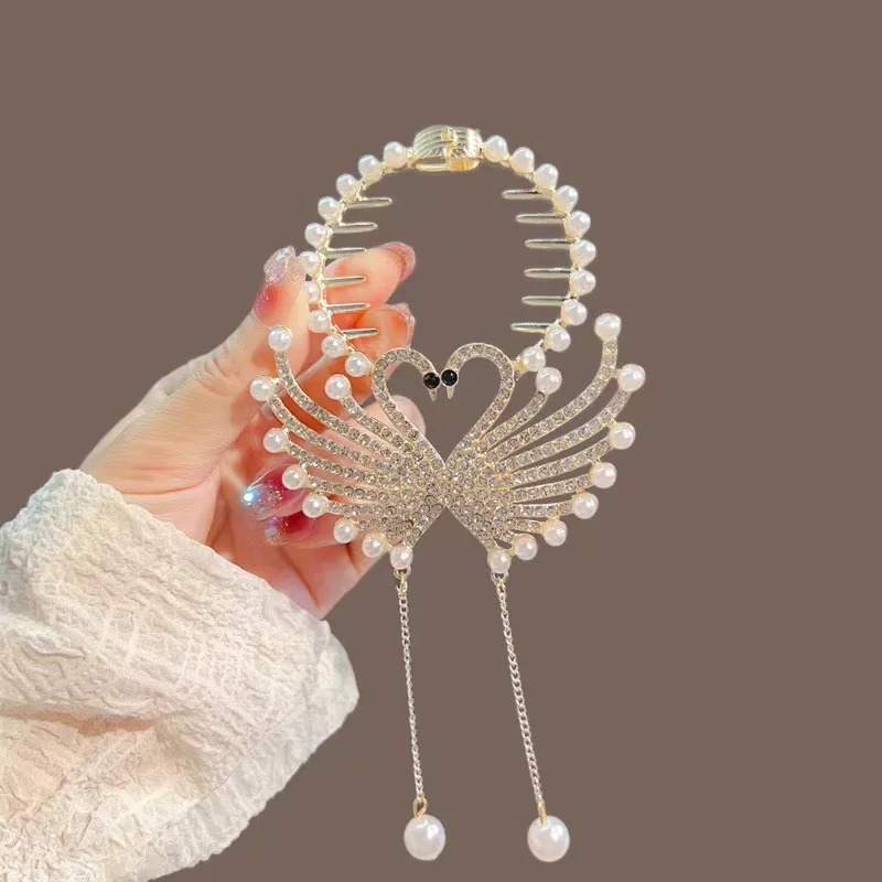 Damen-Haarspange mit Quasten und Strasssteinen, exquisiter Glitzer-Maruko-Stirnband, Haarspange, 2025, Valentinstagsgeschenk für Freundin, Ehefrau – Detail 23