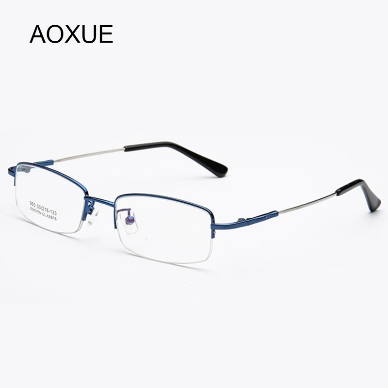 

Business Fashion Optical Glasses Frame Man Myopia Glasses Frames Woman Vintage Metal Memory Titanium Alloy Half-Frame Anti-UV