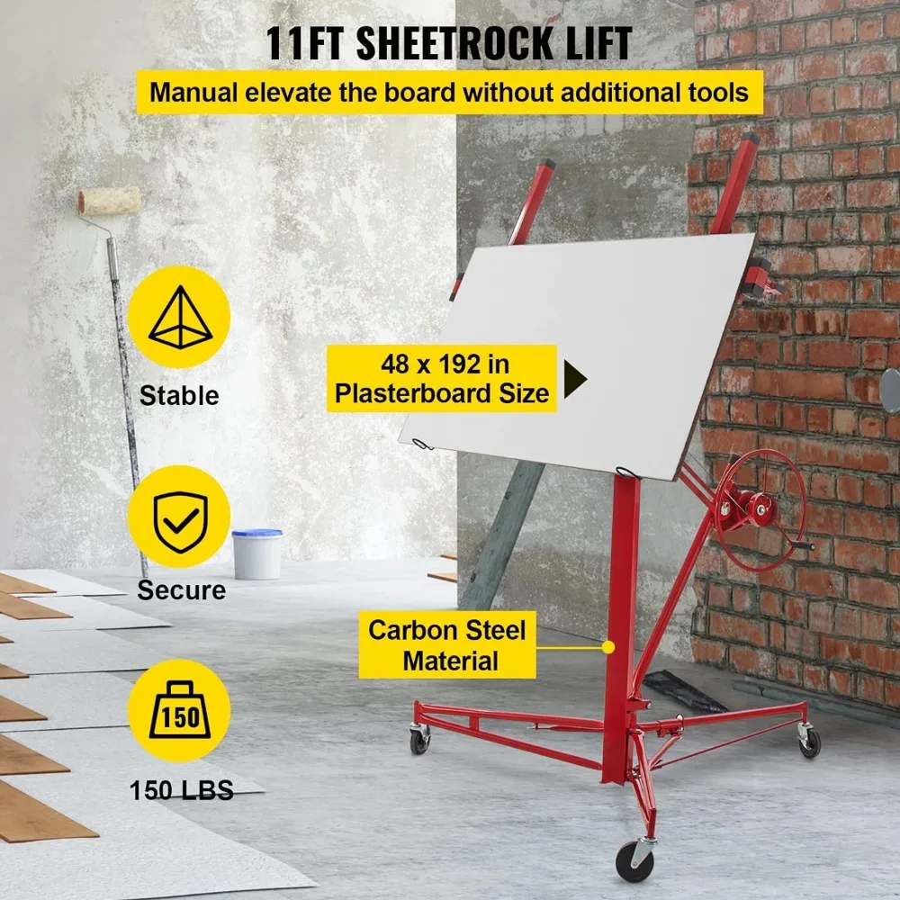 Drywall Rolling Lifter Panel, Sheetrock Lift Drywall Lift, Weight Capacity Panel Hoist Jack Tool