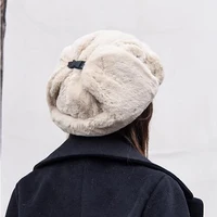 Winter Thicken Warm Plush Bomber Hat For Women Men Solid Color Outdoor Ear Protection Trapper Caps Unisex Faux Fur Ski Bonnet 6