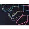 35/60cm Caliber Nylon Fishing Nets Collapsible Fishing Tools Racket string Rhombus Mesh Hole Depth Folding Nylon Landing Dip Net 4