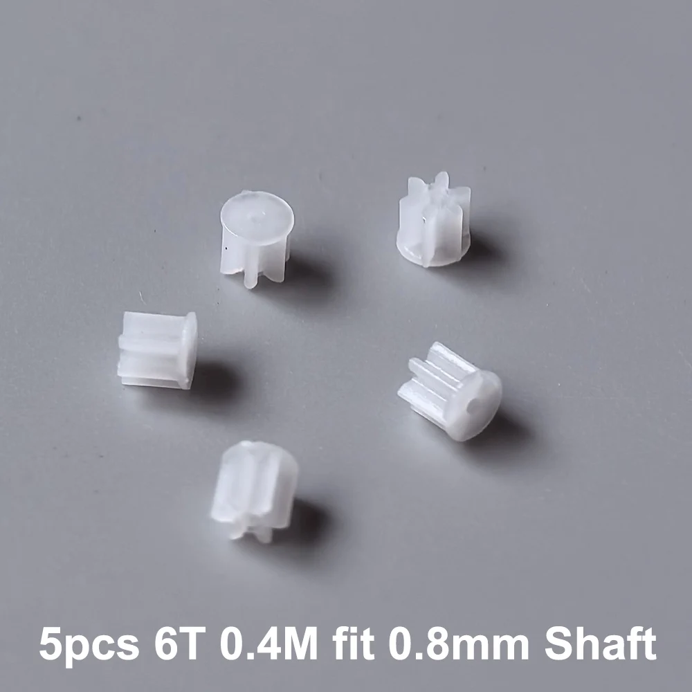 6T Teeth Gear 0.4M Plastic Gear for Toy RC Model Car Drone Engine Mini Coreless Motor 0.8mm Shaft Transmission Pinion 5pcs