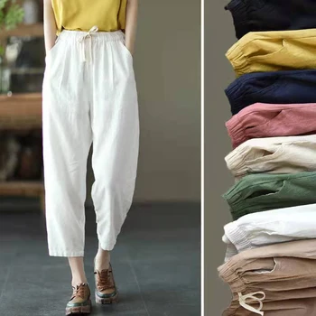 Cotton Linen Harem Pants 1