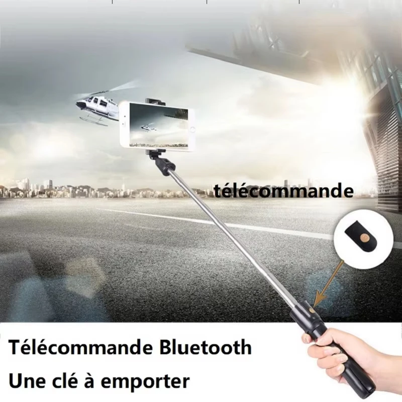 Wireless Selfie Stick Tripod Stand with Bluetooth Remote Extendable Mini Tripod for iPhone for Mobile Phone Video Live