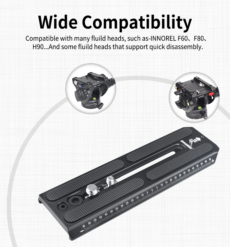 QV160 Quick Release Plate Compatible with Manfrotto 501PL Series Video Fluid Hea