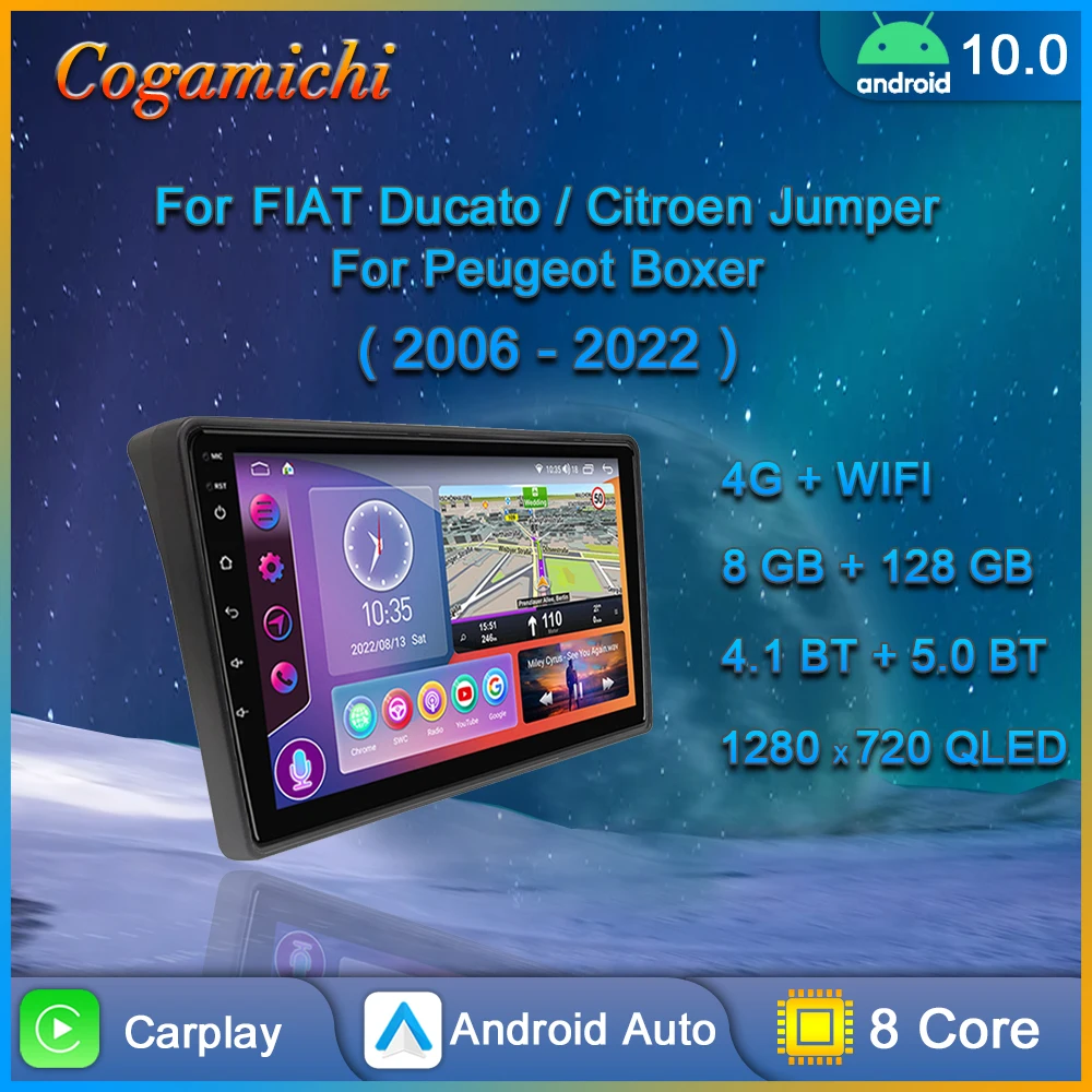 For Fiat Ducato Peugeot Boxer Citroen Jumper 2 2006-2022 Android Car Radio  Multimedia Player Auto Carplay Touch Screen Navi GPS