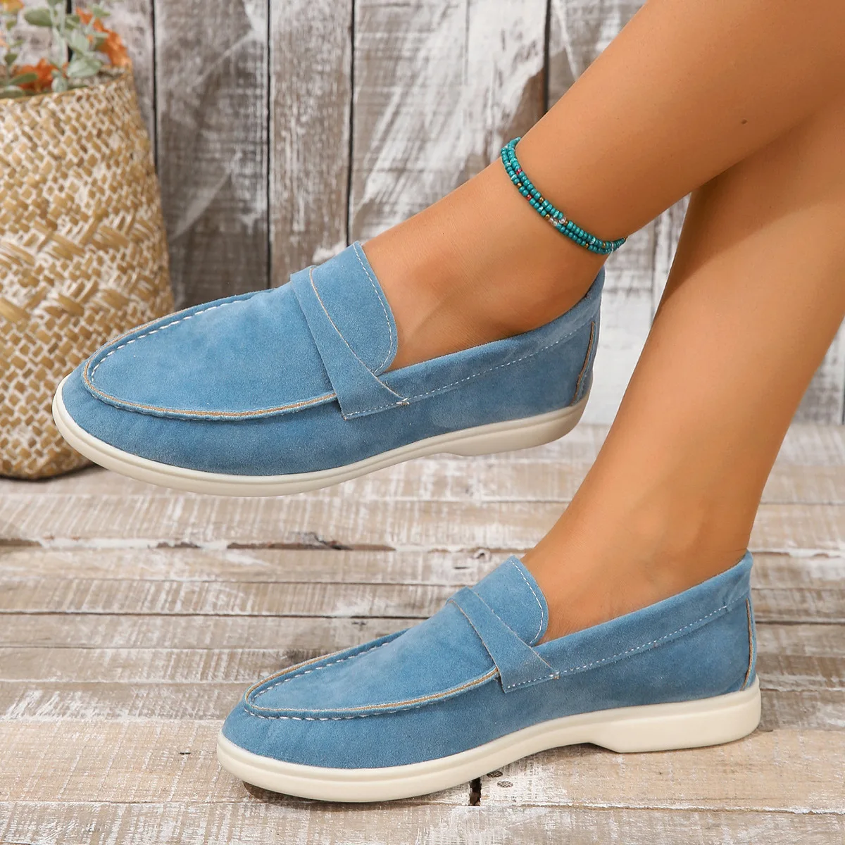 Classic Men Casual Slip-on Loafers Shoes Comfortable Kid Suede Walking Mujer casual shoes casual loafers