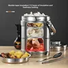 Large Stainless Steel Insulated Lunch Box Work Meal Box Double Layer Vacuum Pot Soup Pot Home Decorations And Appliances 2