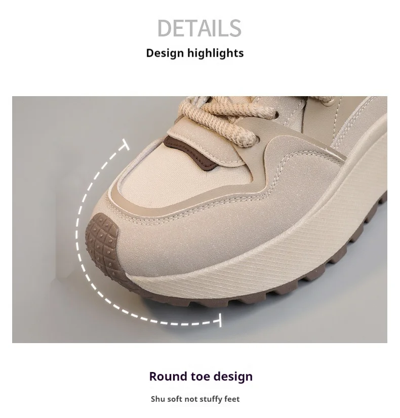 Women New Fashion Chunky Sneakers Women Autumn New Lace Up Casual Platform Sports Shoes Female Goth High Heels Sneakers_voghion.com