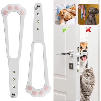 고양이 문 홀더 래치 조정 가능한 고양이 문 대안, 고양이 배변 상자 및 음식 플렉스 래치 스트랩