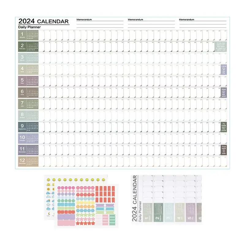 

2024 Calendar 12 Month Planner Wall 12 Month Yearly Wall Planner 2024 Family Planning Wall Calendar 2024 Wall Calendar Monthly