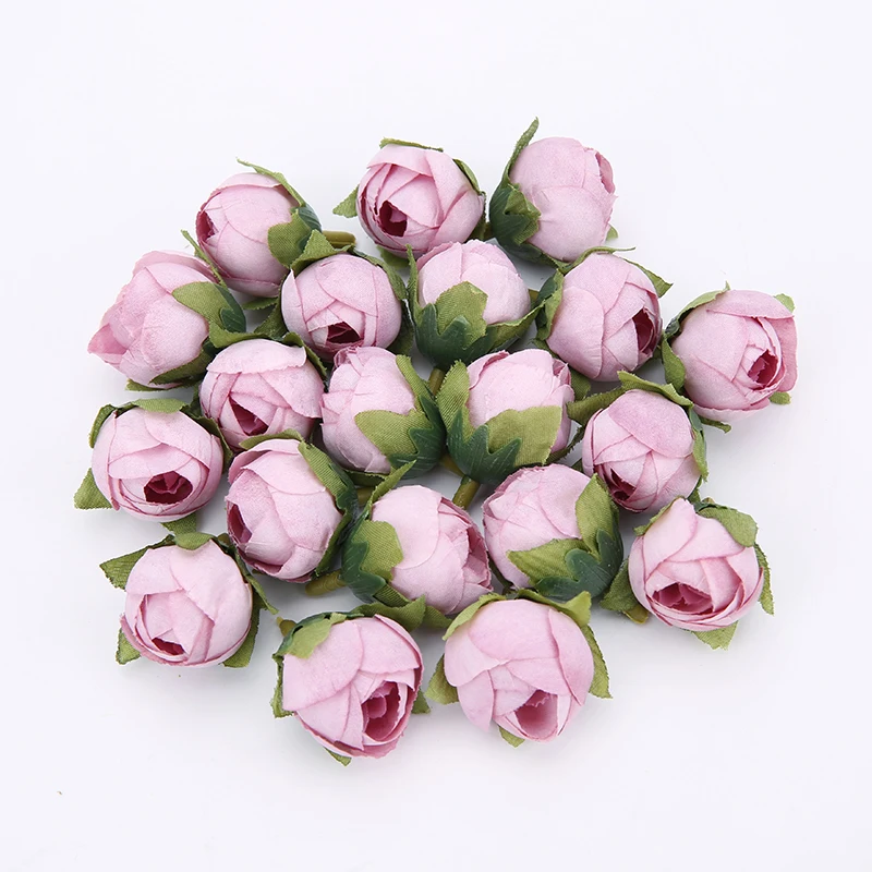 10-Piece Set of Rose Tea Buds Artificial Silk Flowers