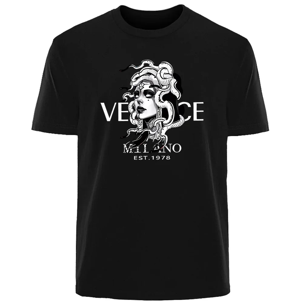 Summer Arrogant Beauty Medusa Print T-shirt 1