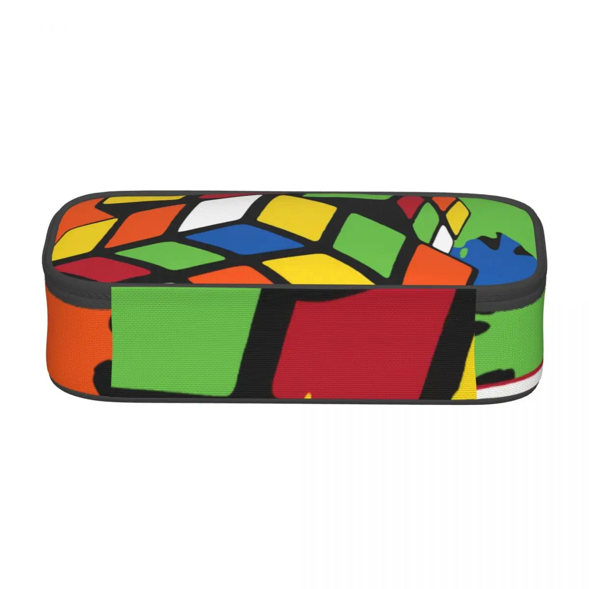 Kawaii Melting Rubiks Cube Pencil Cases for Girl Boy Large Storage Geometric Math Magic Pencil Pouch Stationery
