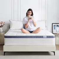 Mattress,10 Inch Hybrid Mattress with Cooling-Gel Memory Foam and Individually Pocket Innerspring,Breathable and Pressure Relief 1