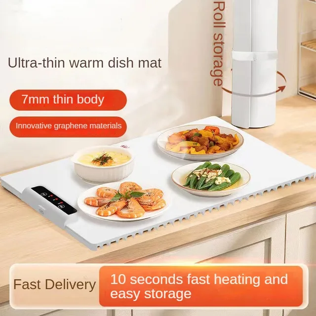 220V Multi-Functional Electric Beverage Warmer with Non-Slip Surface and Foldable Design Dishes Warmer for Hot Meals and Drinks 1