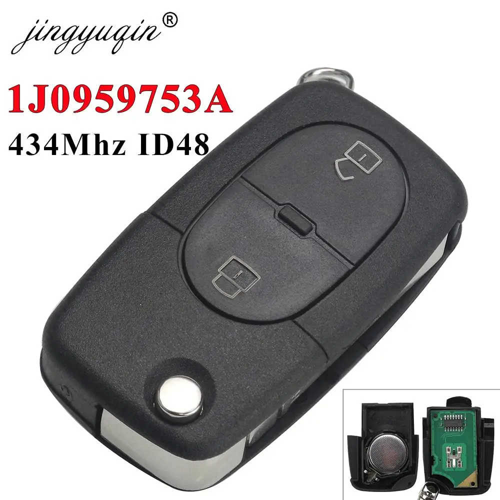 Mt-key RHV-04 Radio Key Sending Unit For VW / SEAT | 434MHz Remote Control | Unprogrammed | 1J0959753AG