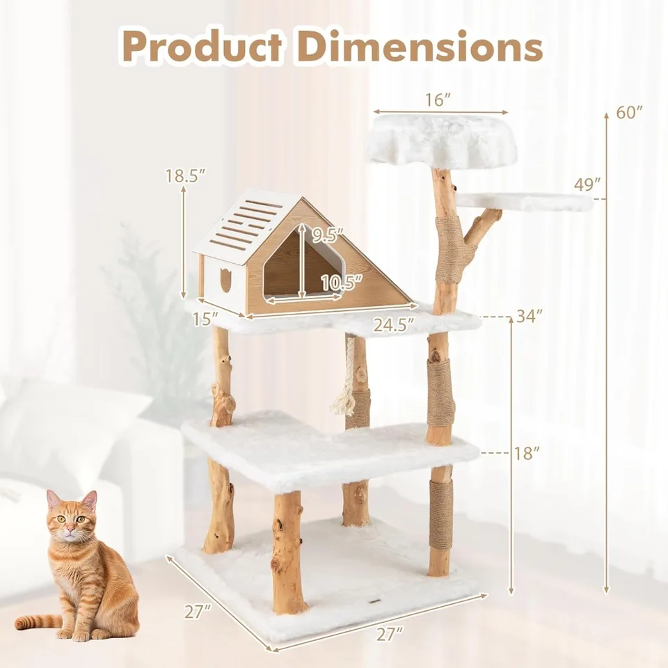 thumbnail image 2 of Tangkula Tall Cat Tree, 69 Inch Multi-Level Cat Tower With 2 of 13