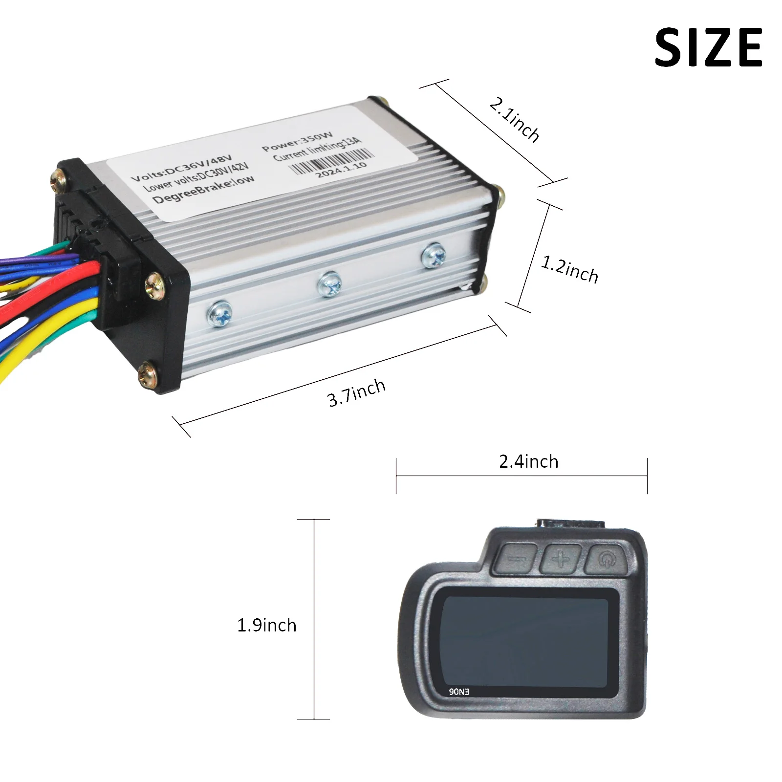 EN06 Electric Bike Controller 350W LCD Display Kit 36V 48V Sine Controller LCD Display Kit for Electric Bike Scooter