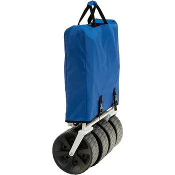 All-Terrain Beach Wagon with Side Table|Heavy Duty Collapsible Folding Cart with Large Wheels for Beach Day, Picnic，Camping 5
