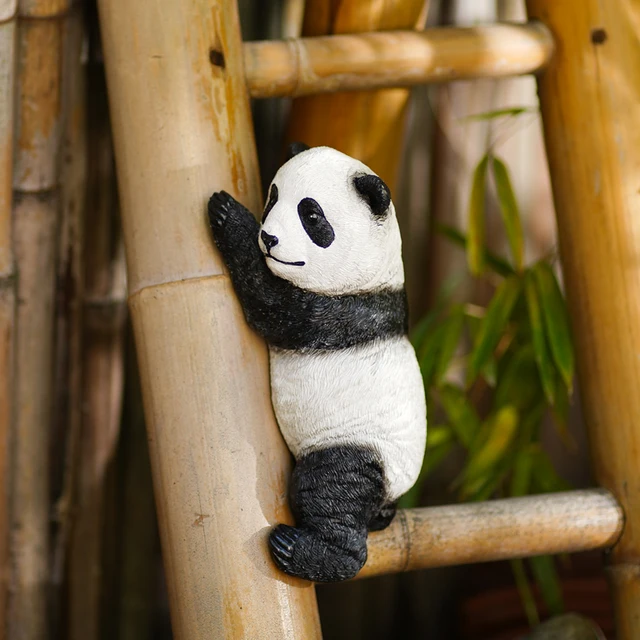 Kreatív Aranyos Panda Fa Függő Díszek Gyanta Szobor Tereprendezés Állati Szobrászat Telepít - Image 4