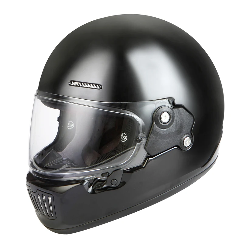 

Bright Black Vintage Racer Full Face Motorcycle Helmet Retro Casco De Moto DOT Approved Capacete Jet Helm Motorbike