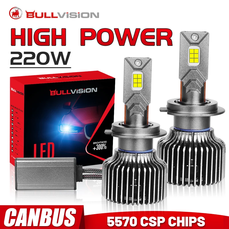 H7 H4 H11 80000LM Canbus led Headlights 220W 5570 CSP Chips 6000K led H1 H8  H9 HB4 HB3 HIR2 9005 9006 9012 Auto Turbo Lamps 12V