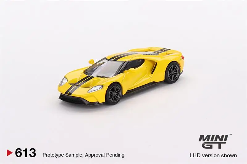 

Мини GT 1:64 Ford GT Тройная желтая литая модель автомобиля