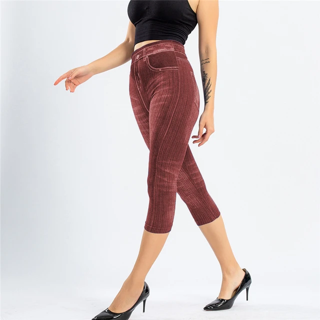 Jean skinny taille haute pour femme, pantalon capri en denim, jean skinny longueur genou, mode estivale 3