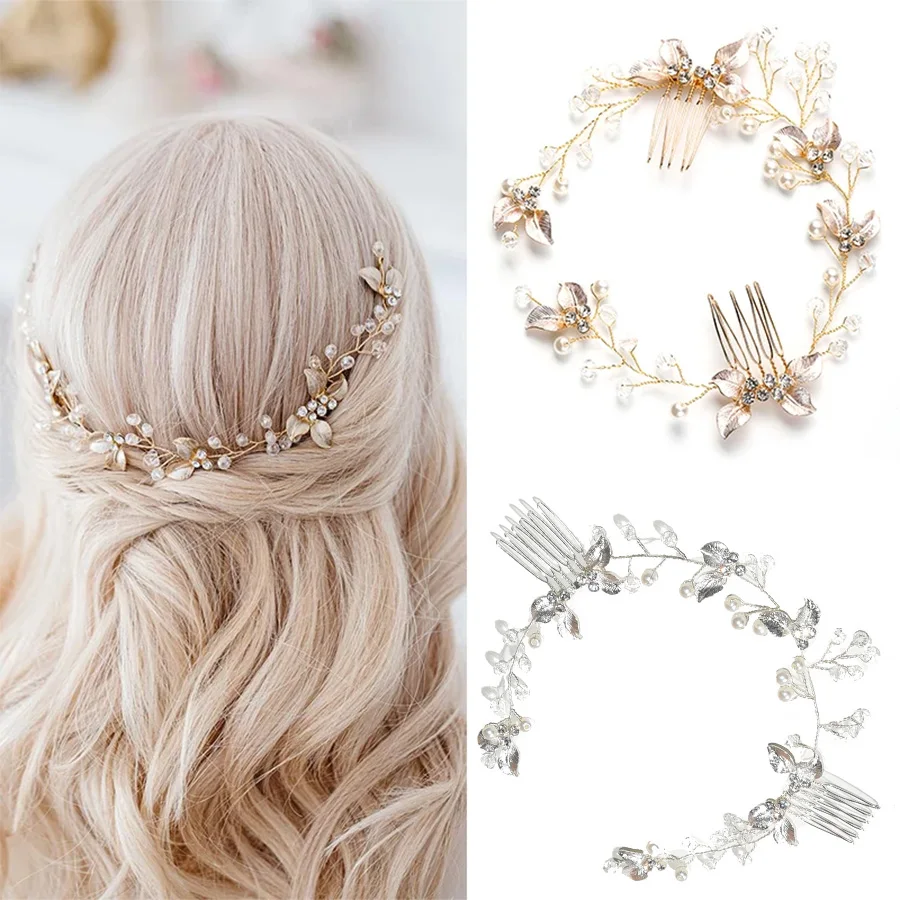 Women Flower Comb Headwear Wedding Hair Accessories Fashion Shaped Bride Insert Hair Clip Jewelry Fashion Headwears