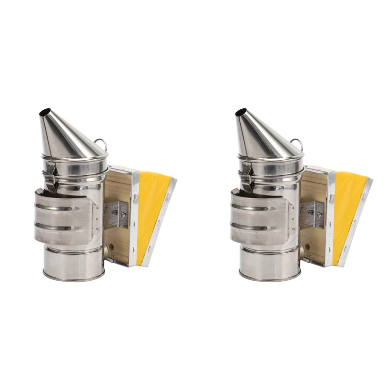 2X In Acciaio Inox Bee House Smoker Hive Equipment Strumenti E Attrezzature Per Apicoltore
