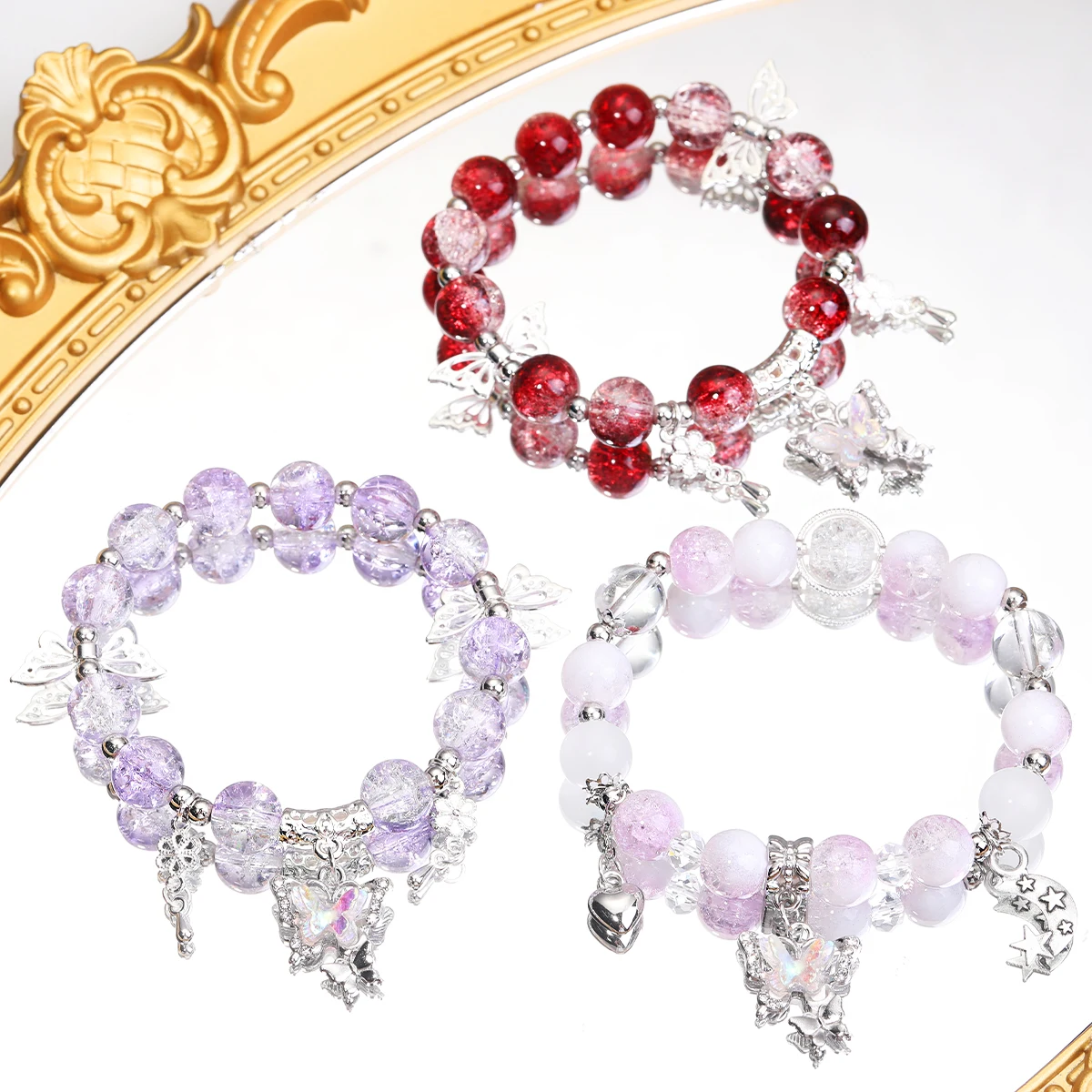 Elegant Butterfly Beaded Bracelet - Charming Jewelry Gift