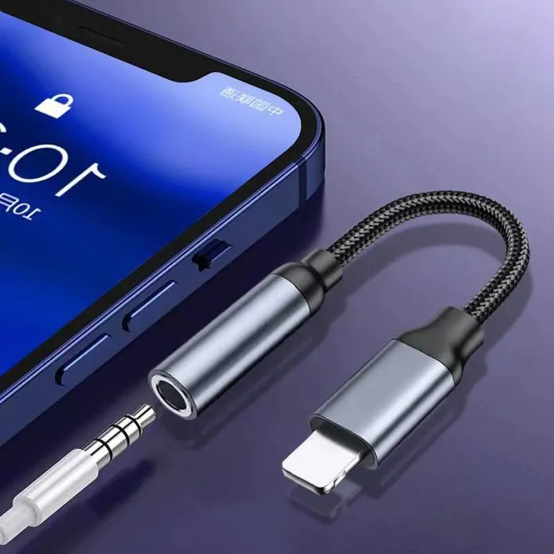8-Pin to 3.5mm AUX Audio Cable Adapter and Splitter