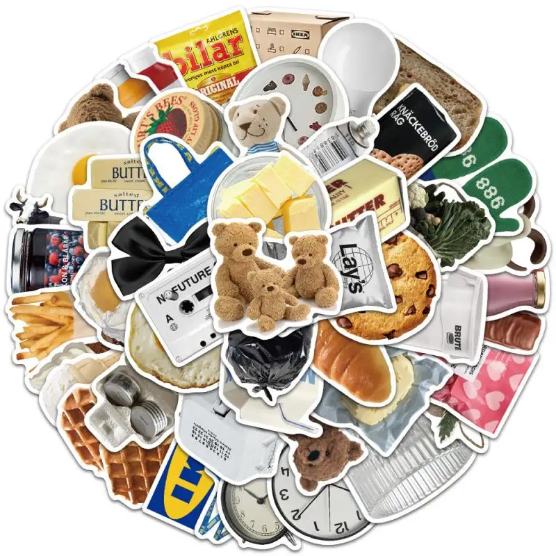 10/30/50 Pcs Cute Ikea Style Cartoon Graffiti Stickers Waterproof for Notebook Fridge Guitar Labels Classic Toy Gifts |