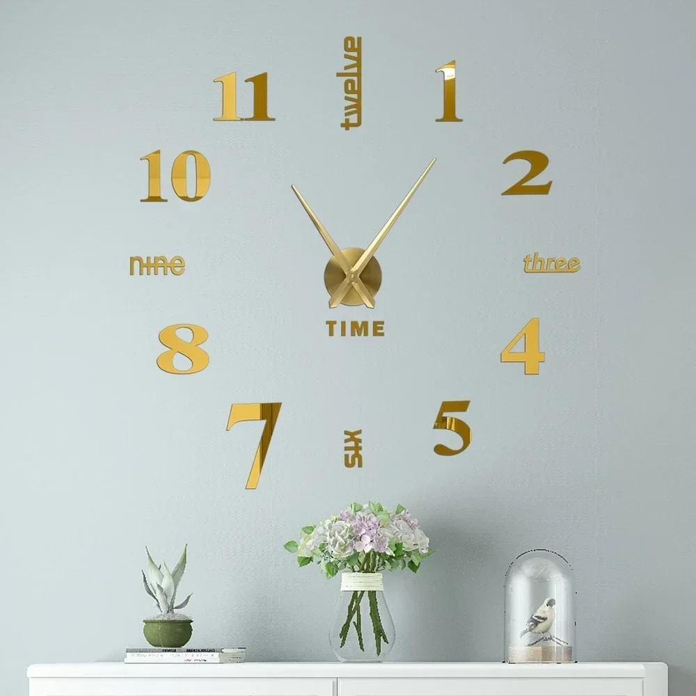Large 3D Digital Wall Clock Acrylic European Creative Numerals Design Mirror Wall Sticker Clock DIY Self Adhesive Home Decor for wall clock,digital wall clock,wall clock sticker
