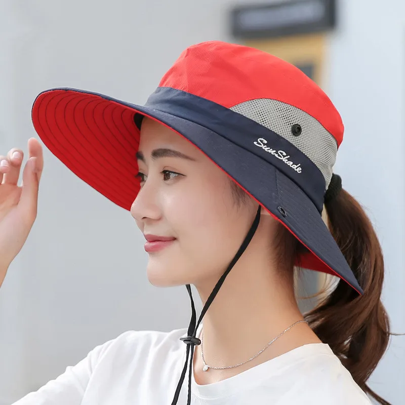 Women Bucket Hat Sun Hat Outdoor UV Protection Bucket Hat Women Panama Summer Wide Brim