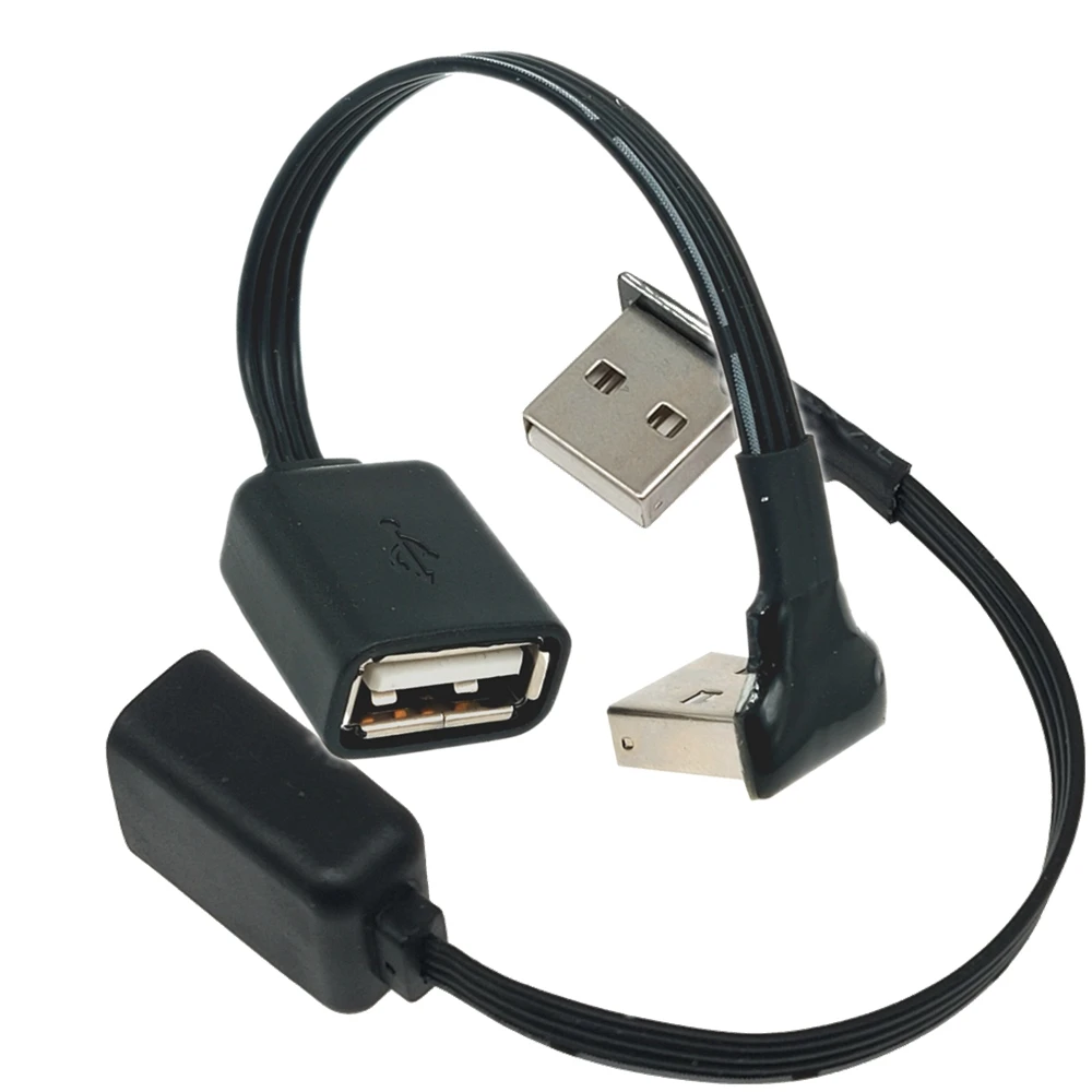 

Soft silicon USB adapter 2.0 male to female 90 degree up and down left and right elbow extension cable right angle extension dat
